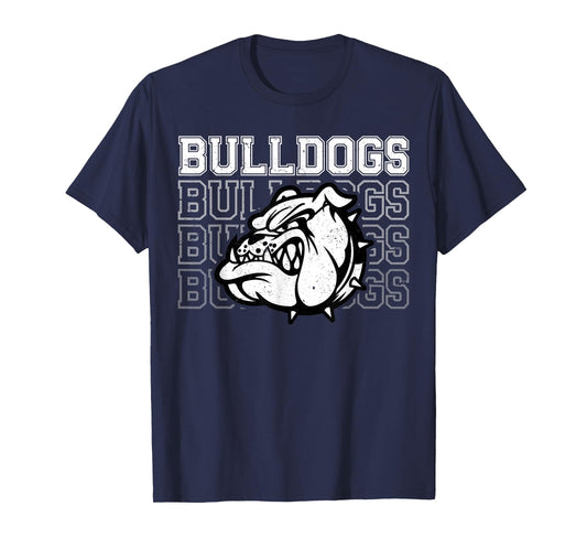Bulldogs Mascot Team Spirit Vintage Sports Fan T-Shirt