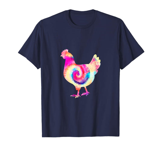 Retro Tie Dye Chicken Hen Peace Love Groovy Boho Reggae T-Shirt