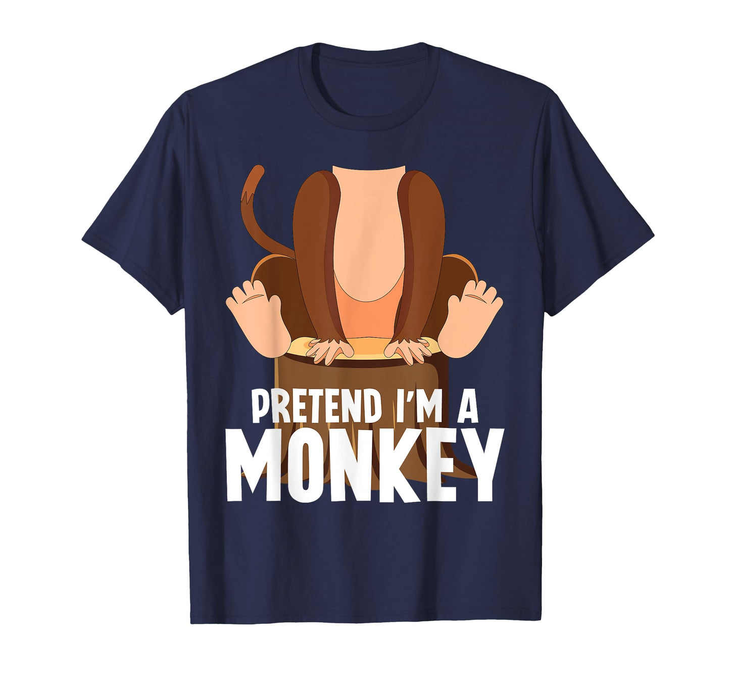 Pretend I'm A Monkey Funny Halloween Lazy Costume Monkey T-Shirt