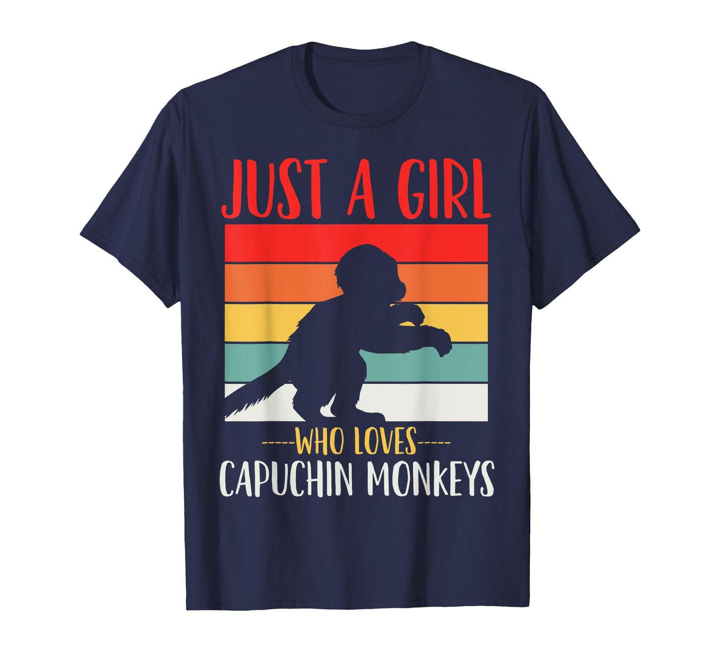 Just a Girl Who Loves Capuchin Monkeys Retro T-Shirt