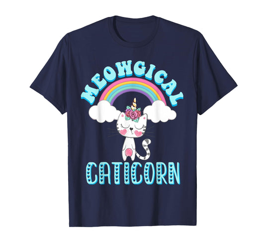 Meowgical Caticorn T Shirt Cat Unicorn Girls Women Kittycorn T-Shirt