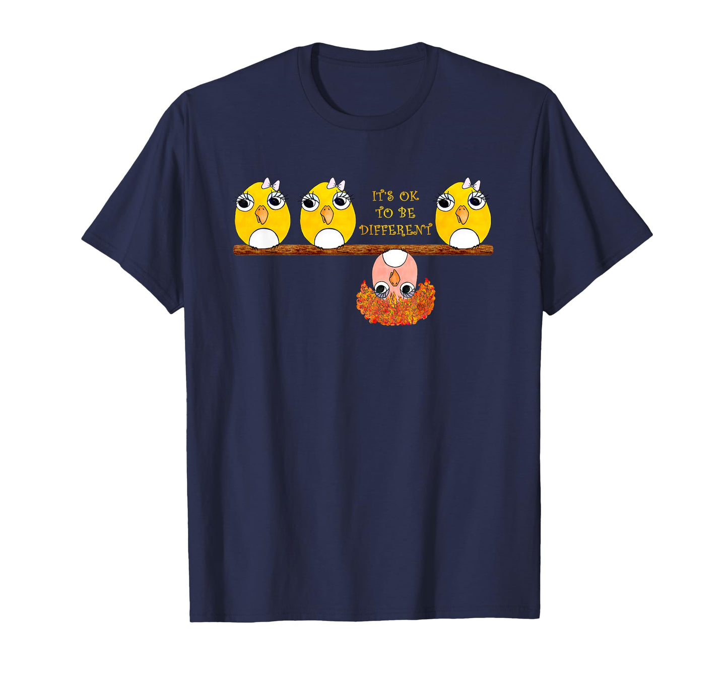 It's OK To Be Different Birds on Branch Positive Girls Top T-Shirt