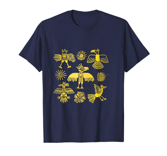 Ancient Ethnic Aztec Birds Symbol People Civilization Gift T-Shirt