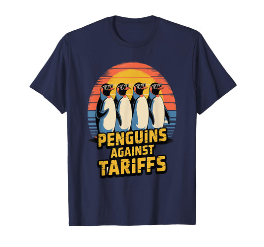 Penguins Against Tariffs – Political Statement Tee T-Shirt