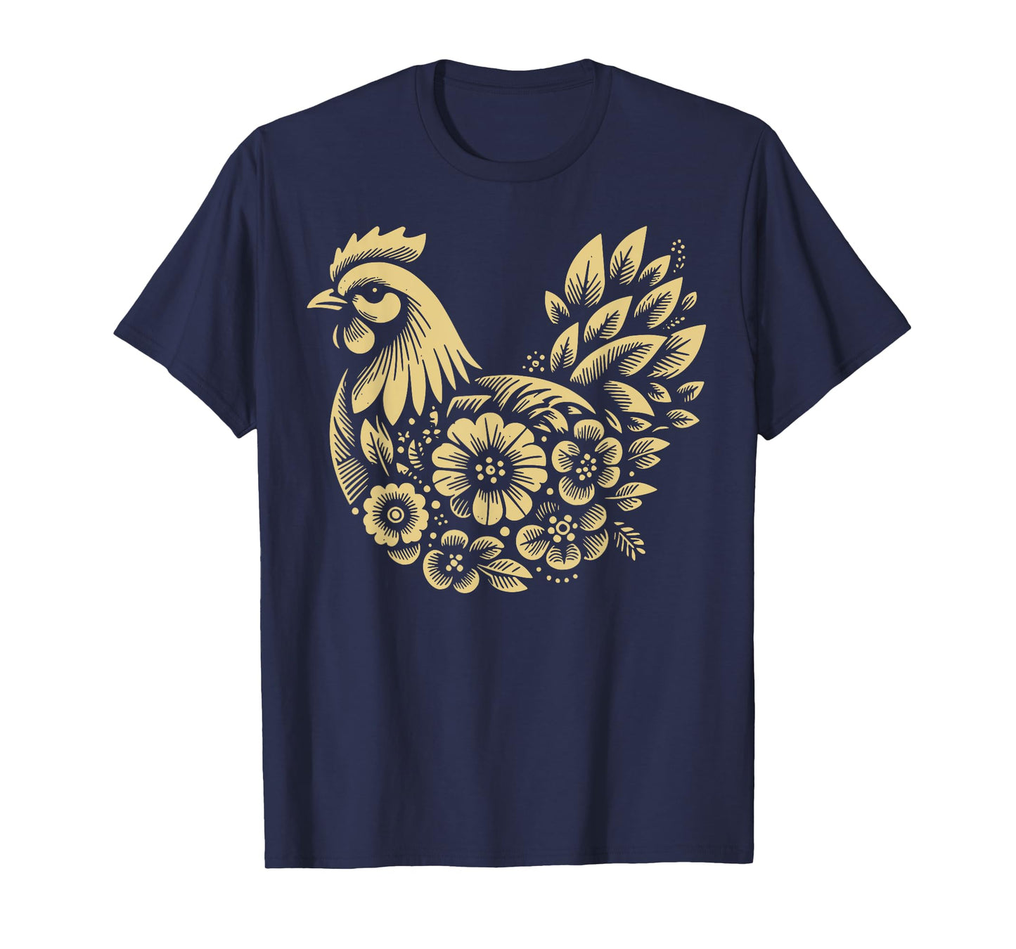 Retro Chicken Cool Graffiti Cute Floral Chicken Lover Women T-Shirt