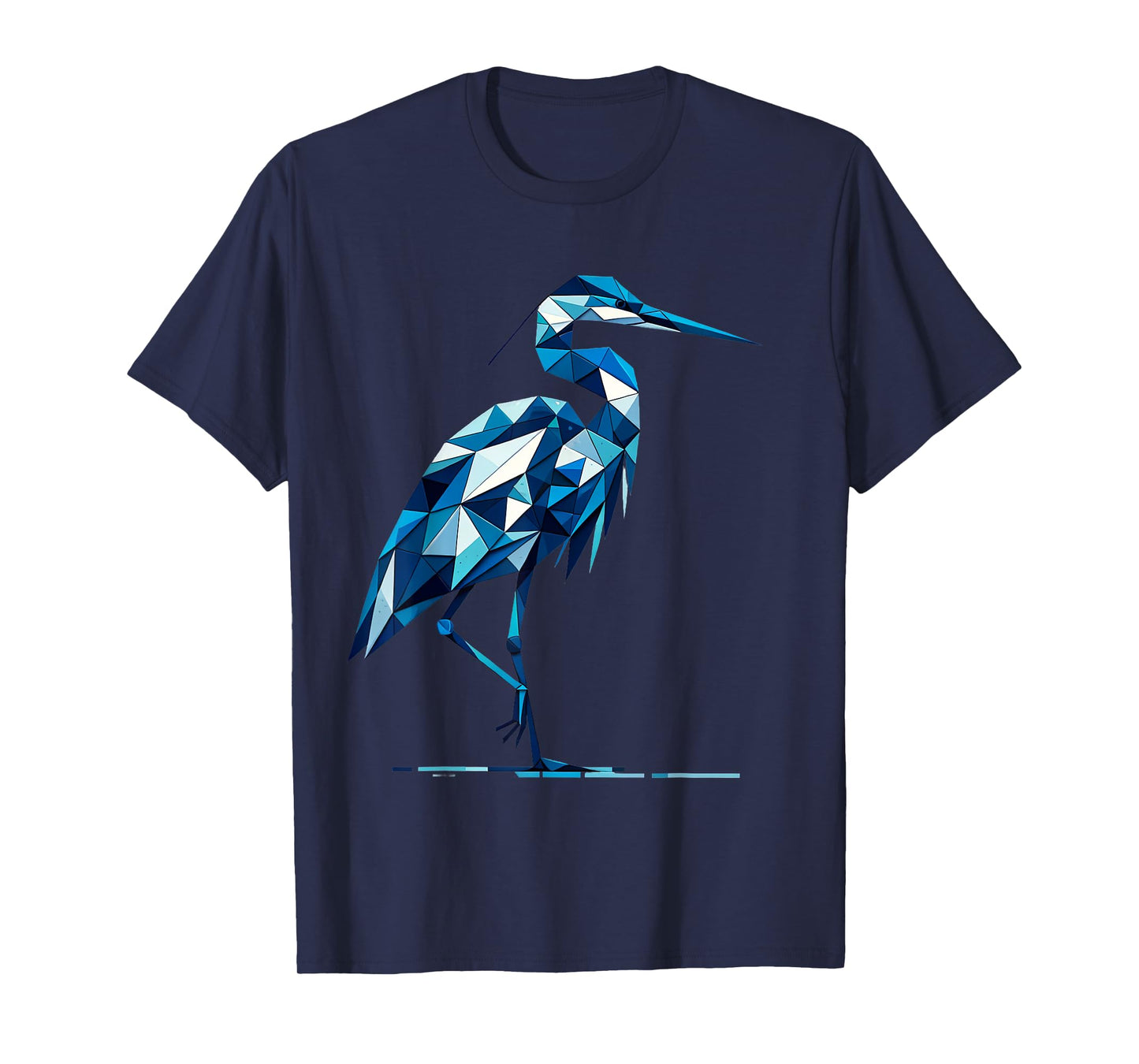 A Geometric Great Blue Heron - Unique Bird Art Design T-Shirt