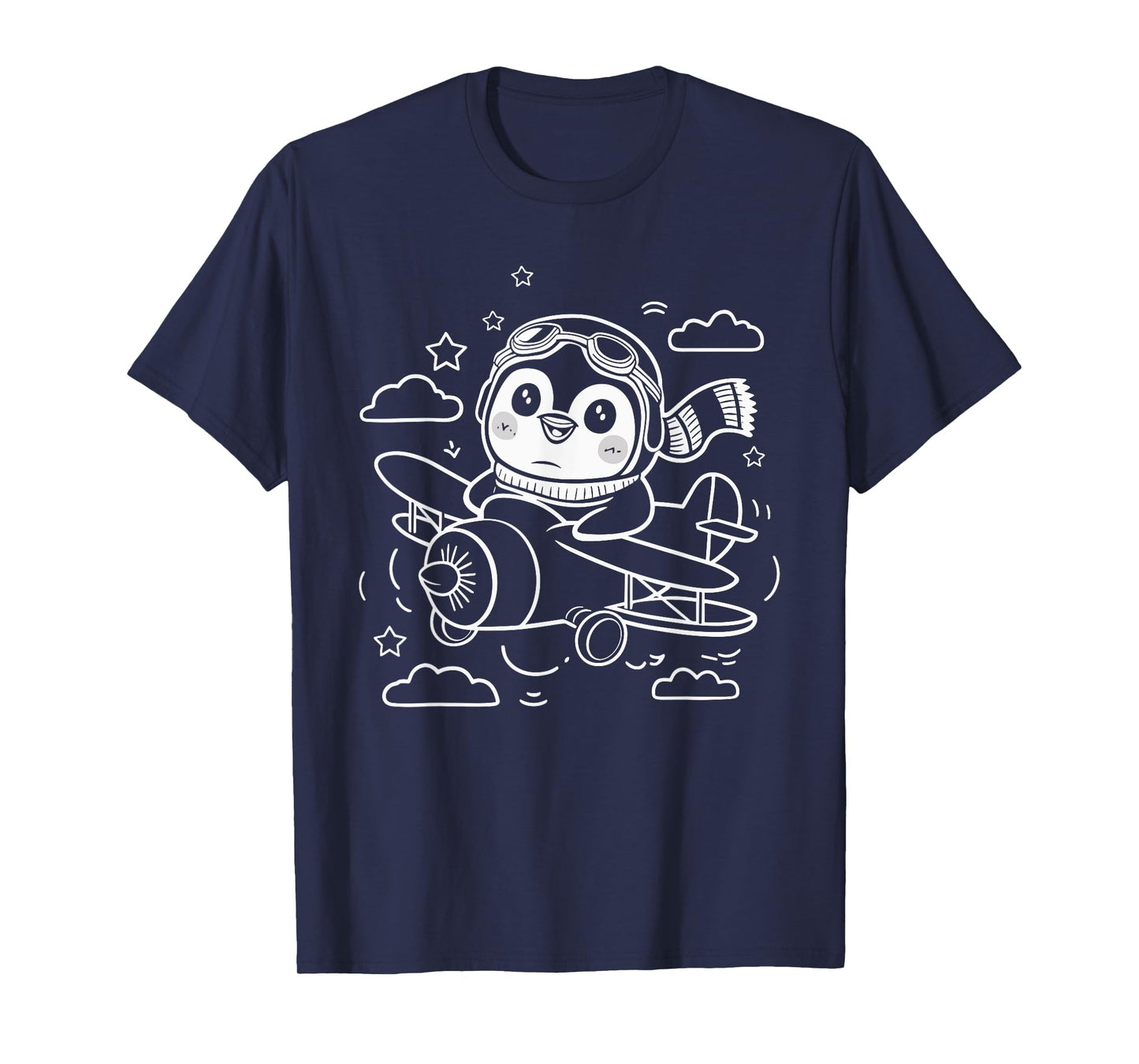 Cute Penguin Pilot In Airplane Aviation Plane Flying Penguin T-Shirt