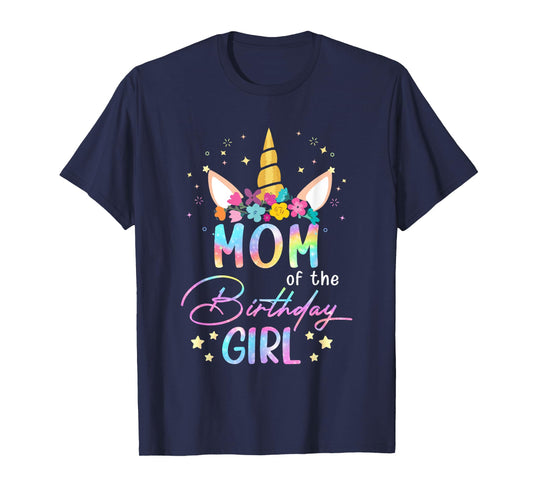 Unicorn Mom Of The Birthday Girl Unicorn Flower Birthday T-Shirt