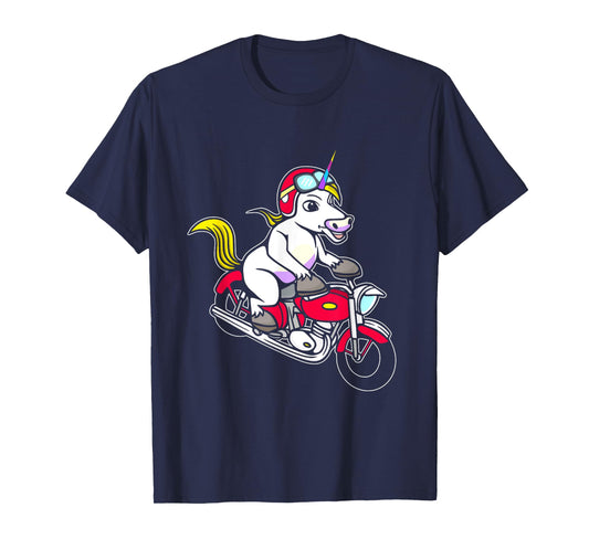Unicorn with a motorcycle, biker motorcycle dirt bike vintage T-Shirt