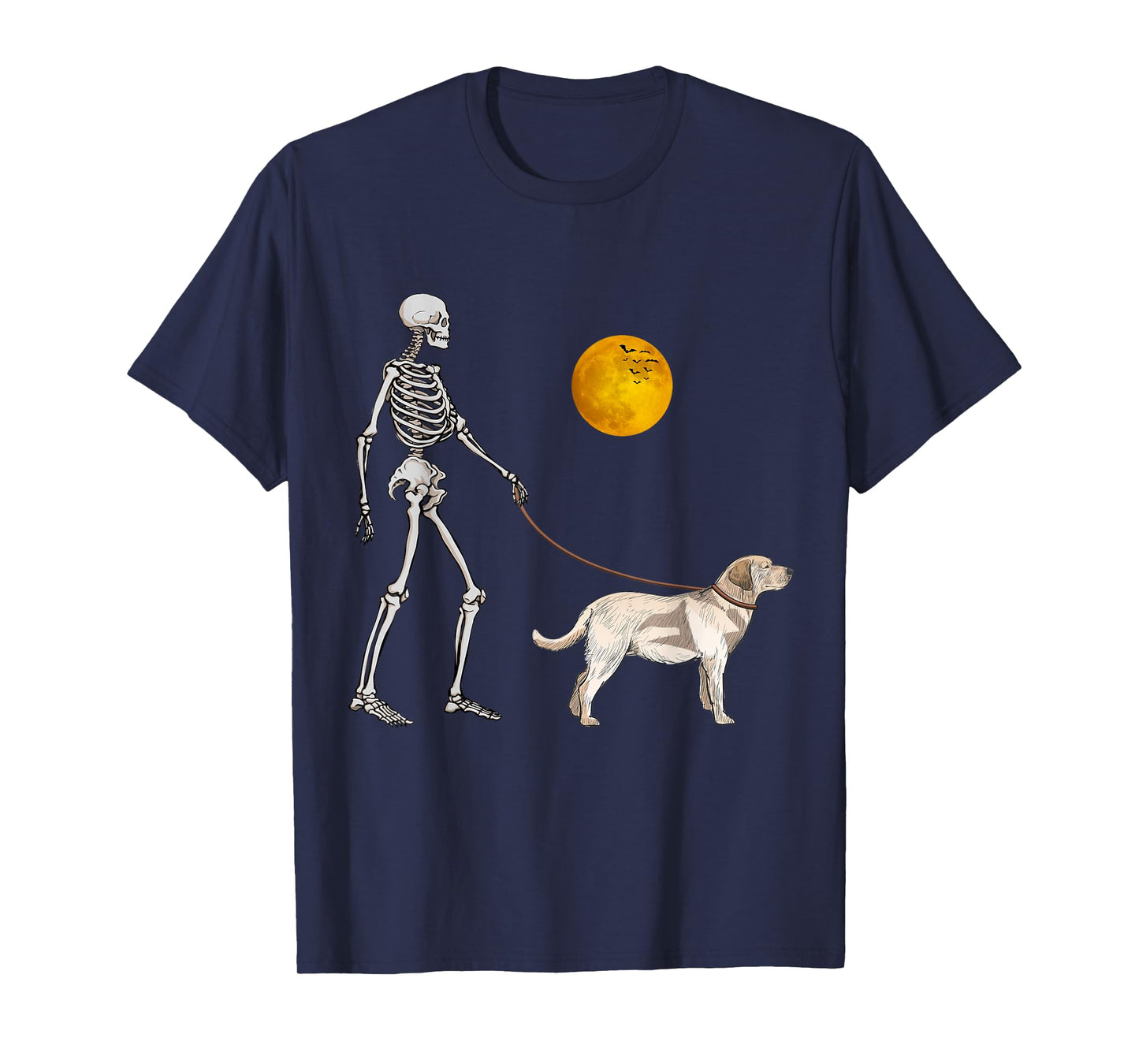 Labrador Retriever Skeleton Dog Walking Halloween Costume T-Shirt