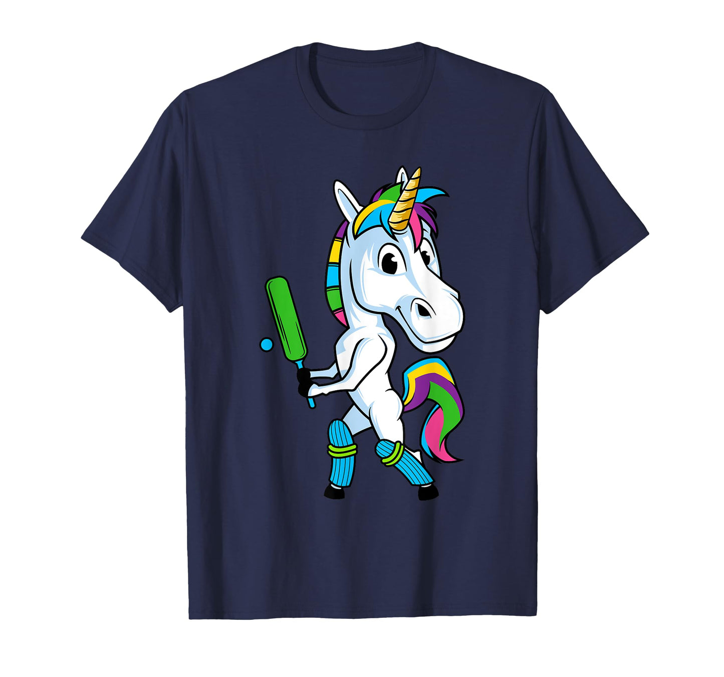 Funny Unicorn Sports Cricket Magical Bat And Ball Game T-Shirt