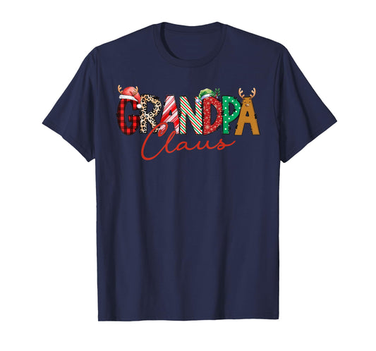 Christmas Grandpa Coquette Bow Grandpa Claus Christmas Tree T-Shirt