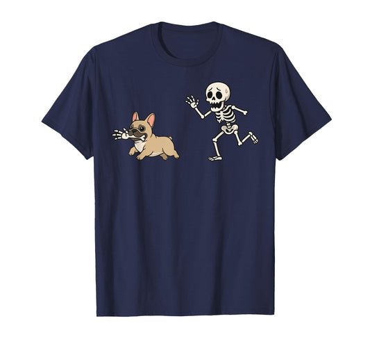 French Bulldog Skeleton Hand Halloween T-Shirt