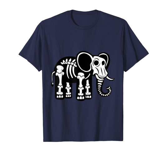 Cute Halloween Elephant Skeleton Animal Fossils Archeologist T-Shirt
