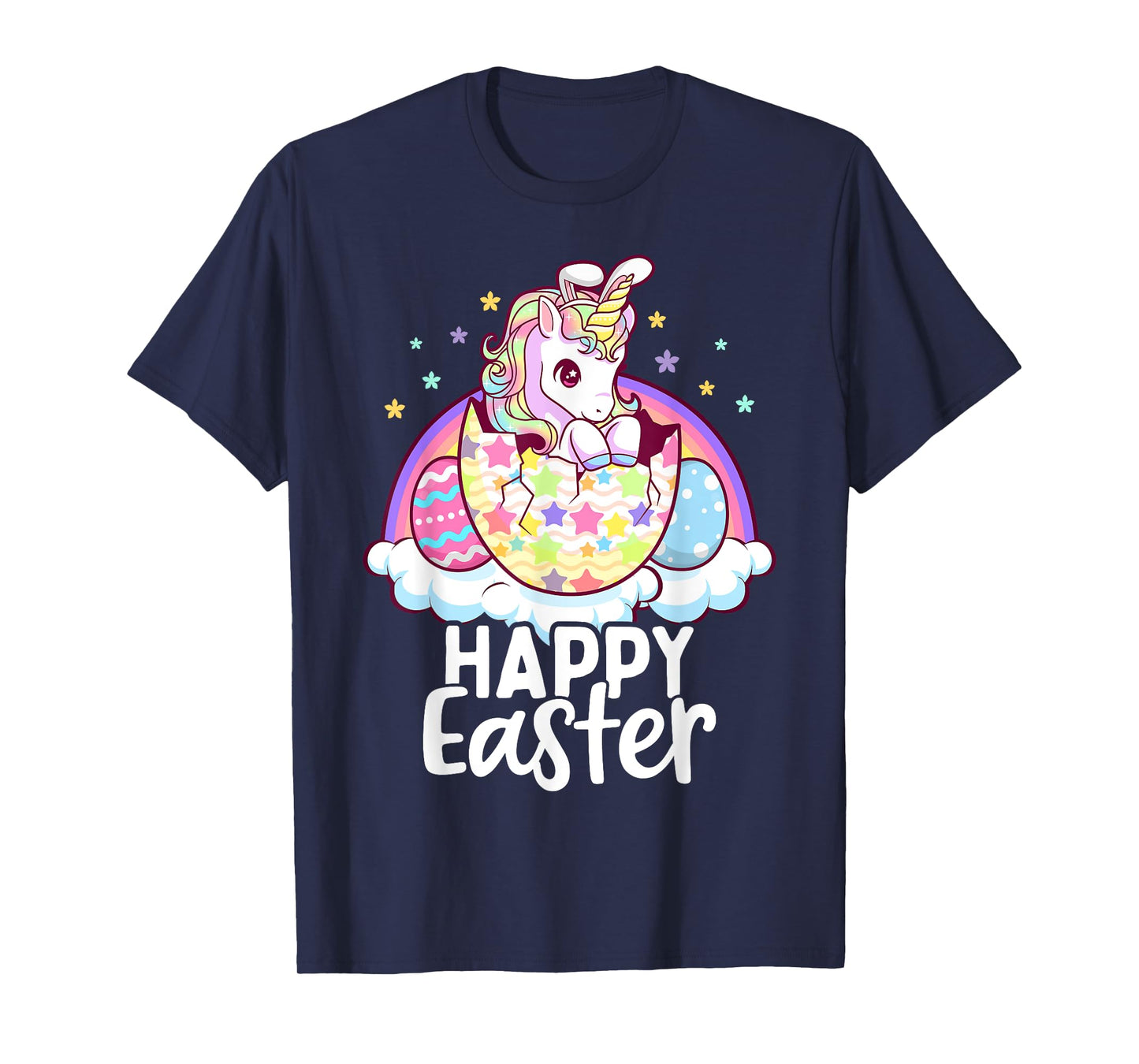 Happy Easter Unicorn Bunny Girls Kids Easter Eggs T-Shirt