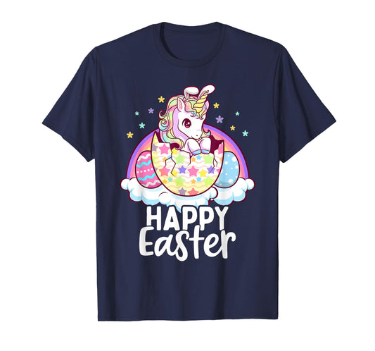 Happy Easter Unicorn Bunny Girls Kids Easter Eggs T-Shirt