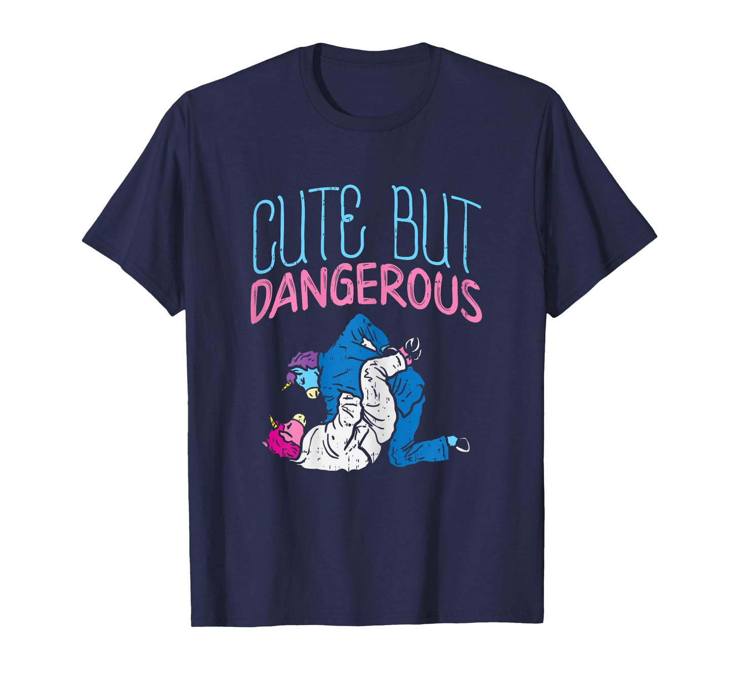 BoredKoalas Cute But Dangerous Jiu Jitsu Unicorn Funny Martial Arts Gift T-Shirt - Women's Black X-Small Modern Cartoon T-Shirt