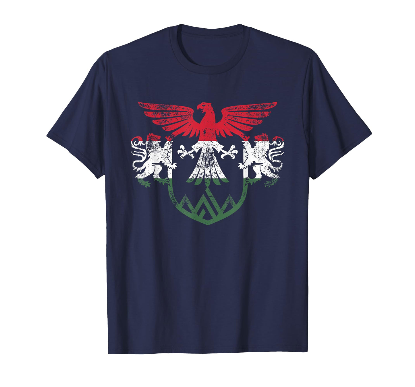 Hungary Lions and Eagle Symbol - Hungarian Flag T-Shirt