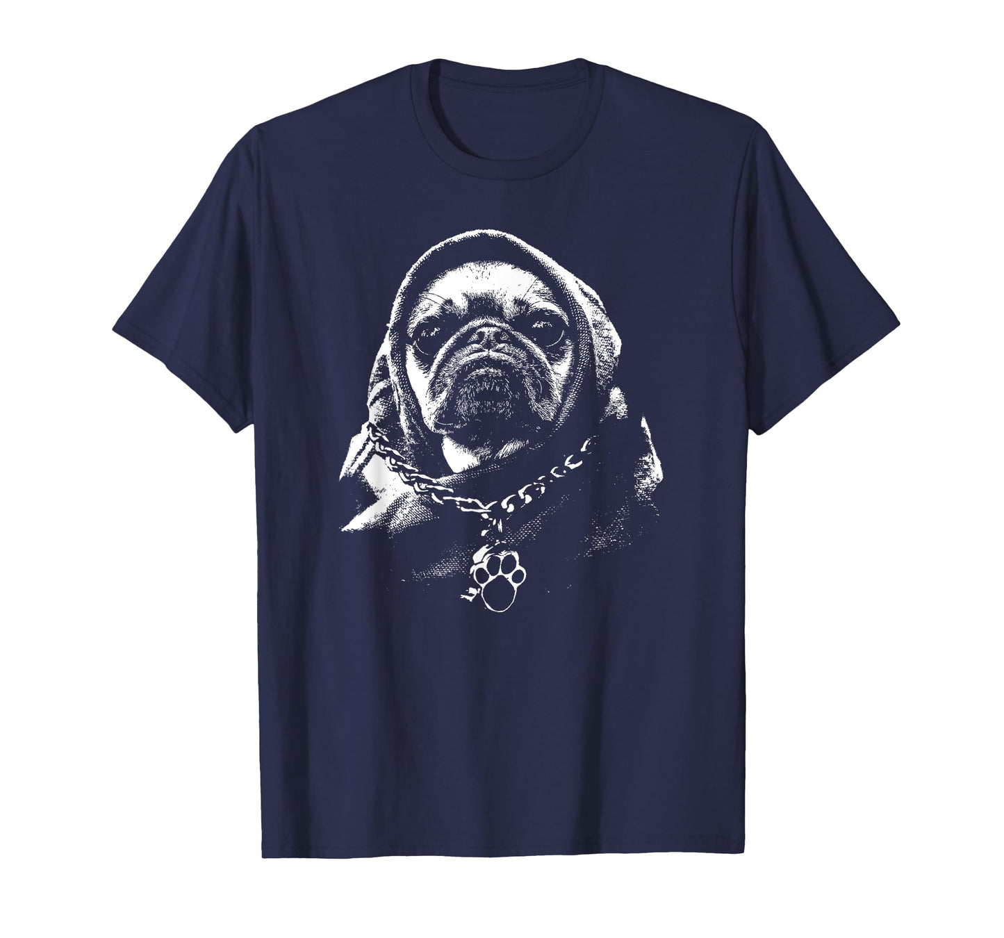 Cool Cute Hooded Gangsta Pug Thug Dog T-Shirt