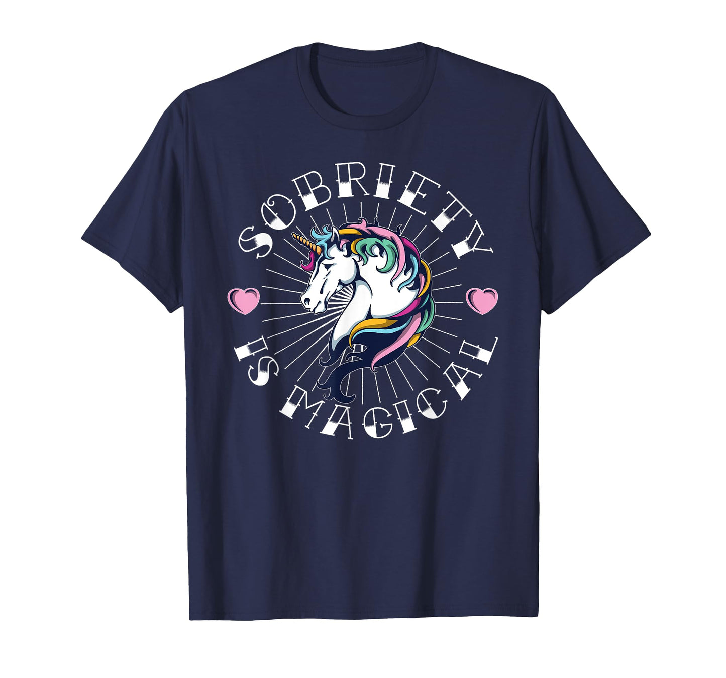 Unicorn Tattoo Art Sobriety is Magical NA AA Recovery Gift T-Shirt
