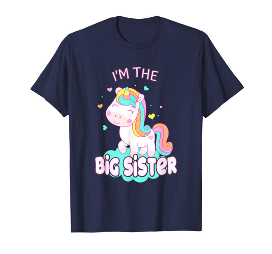 I Am The Big Sister Cute Unicorn Siblings Girls Family T-Shirt