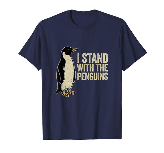 I Stand With The Penguins Vintage Protest Statement T-Shirt