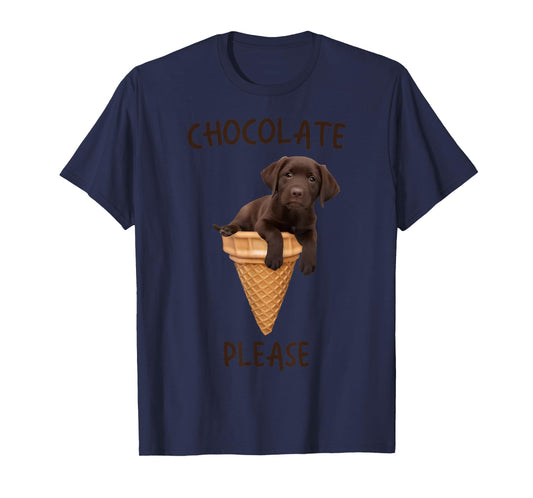 Chocolate Lab Waffle Cone Ice Cream Cute Labrador Puppy Dog T-Shirt for Men Women Kids