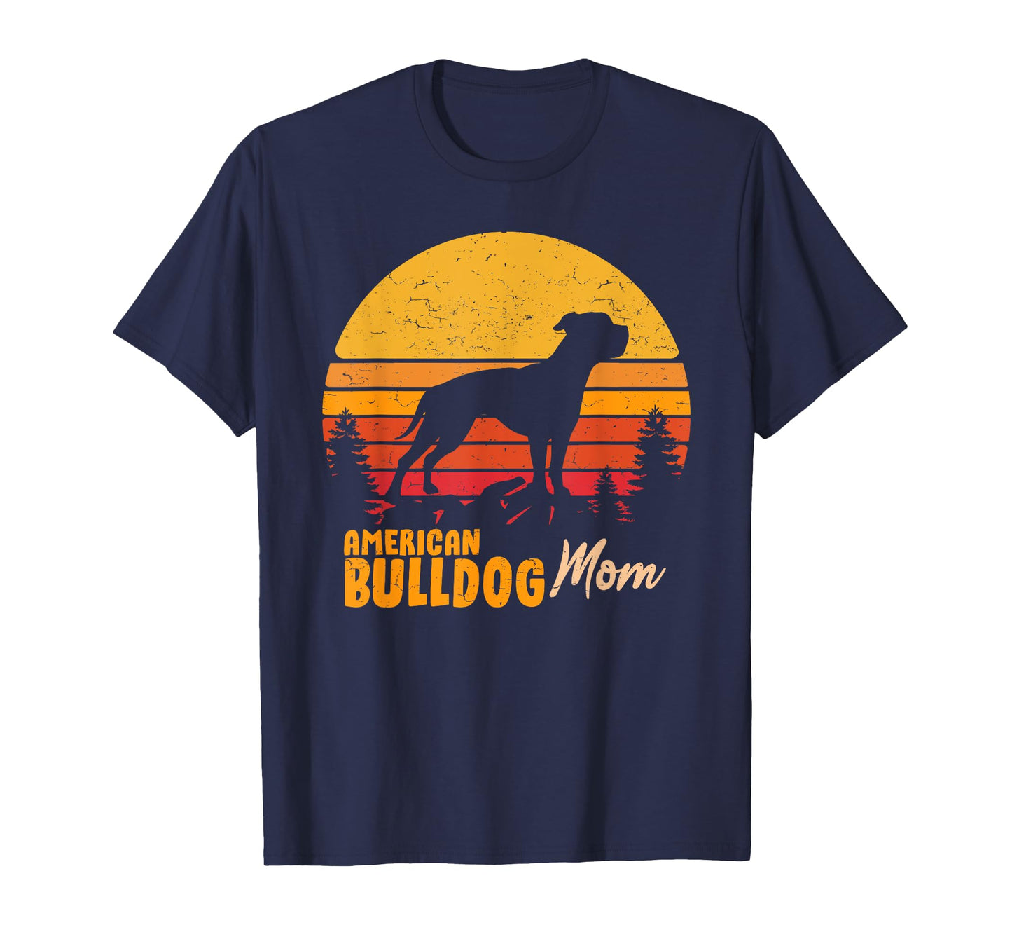 American Bulldog Mom Mom Vintage Retro Dog Woman Tight T-Shirt