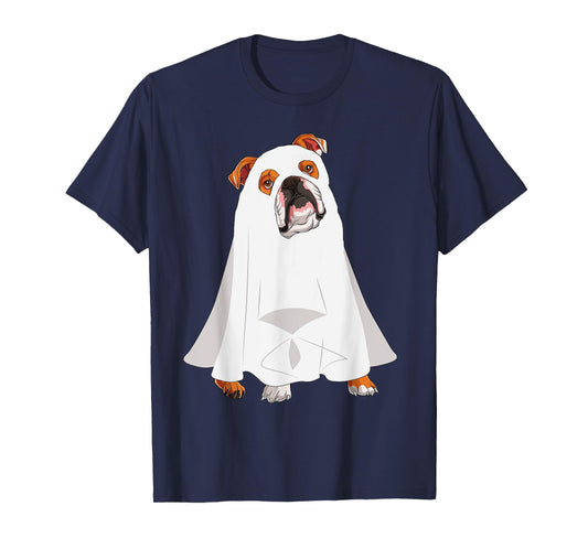 English Bulldog Ghost Pumpkin Halloween Fall Dog Lover Women T-Shirt