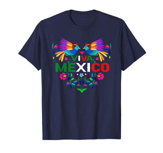 Viva Mexico Otomi Bird Proud Mexican Independence Day T-Shirt