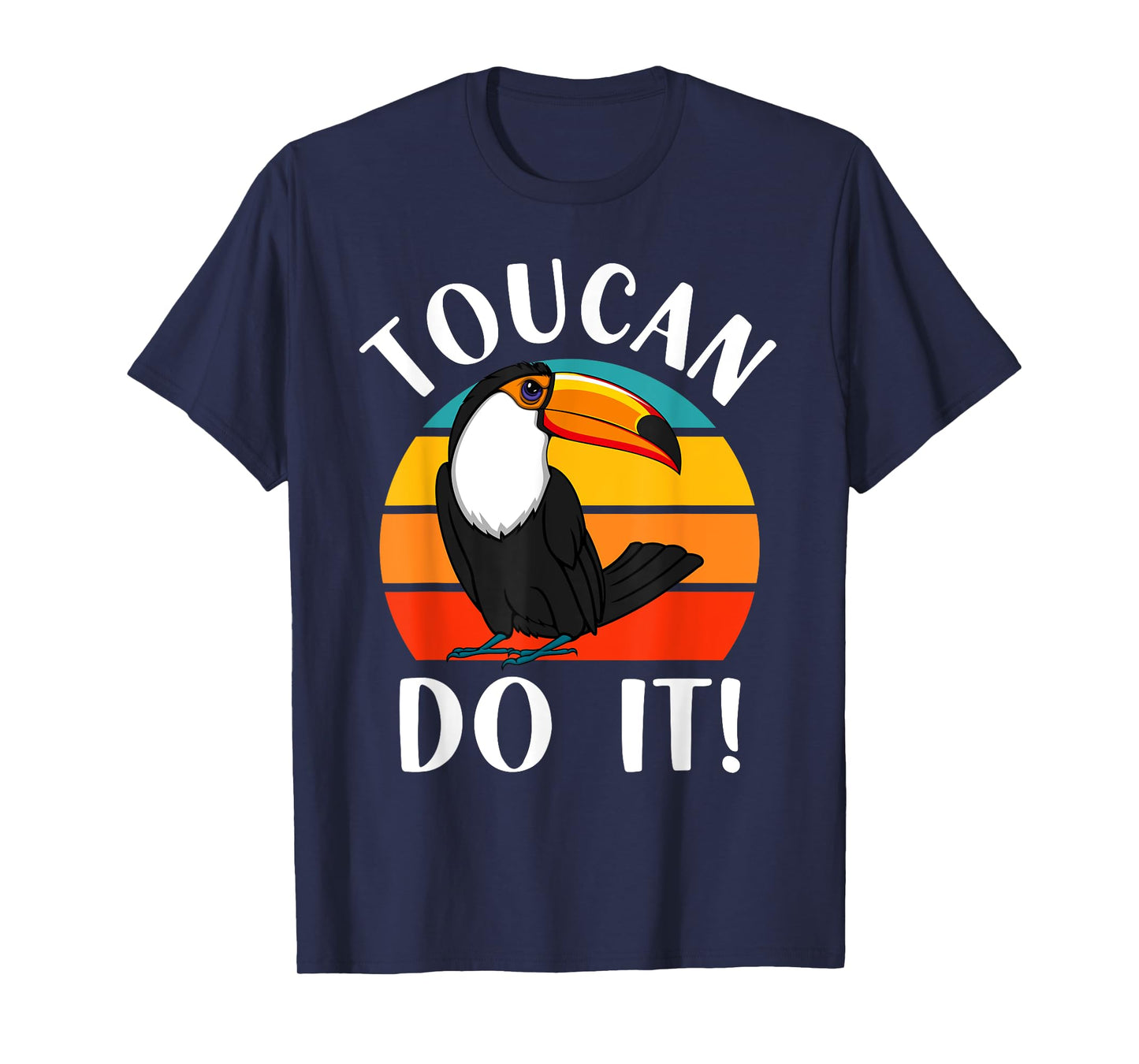 Funny Toucan Do It Tropical Bird Pun Retro Vintage Sunset T-Shirt