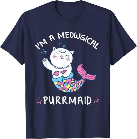 I'm A Meowgical PURRMAID Cute Mermaid Cat T-shirt T-Shirt