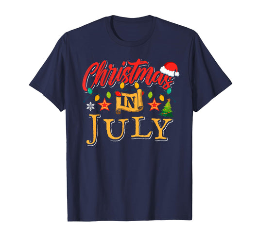 Christmas In July Santa Summer Hawaiian Christmas T-Shirt