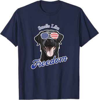 Black Labrador American Flag Vintage Americana T-Shirt for Women Men
