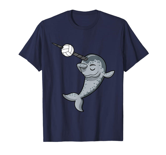 Dabbing Narwhal Volleyball Player Coach Team T-Shirt