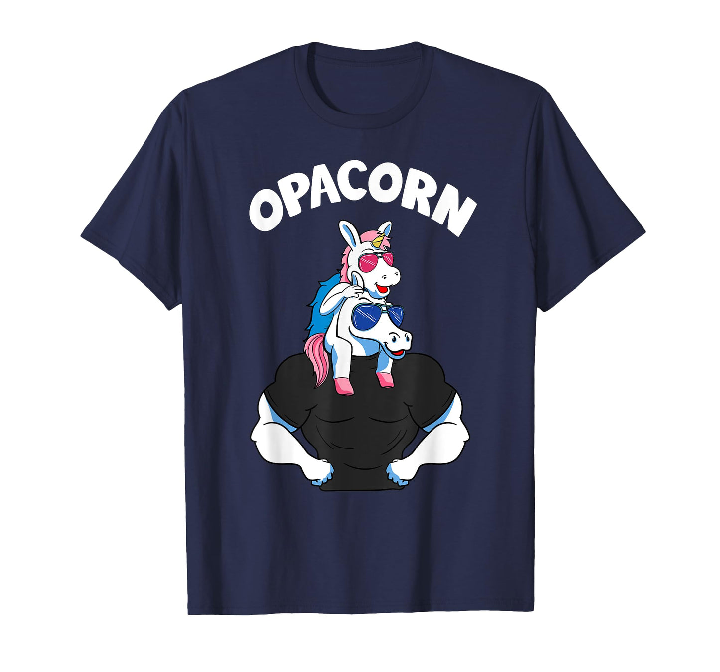 Opacorn 1 Kid Opa Pink Unicorn Grandfather Granddaughter T-Shirt