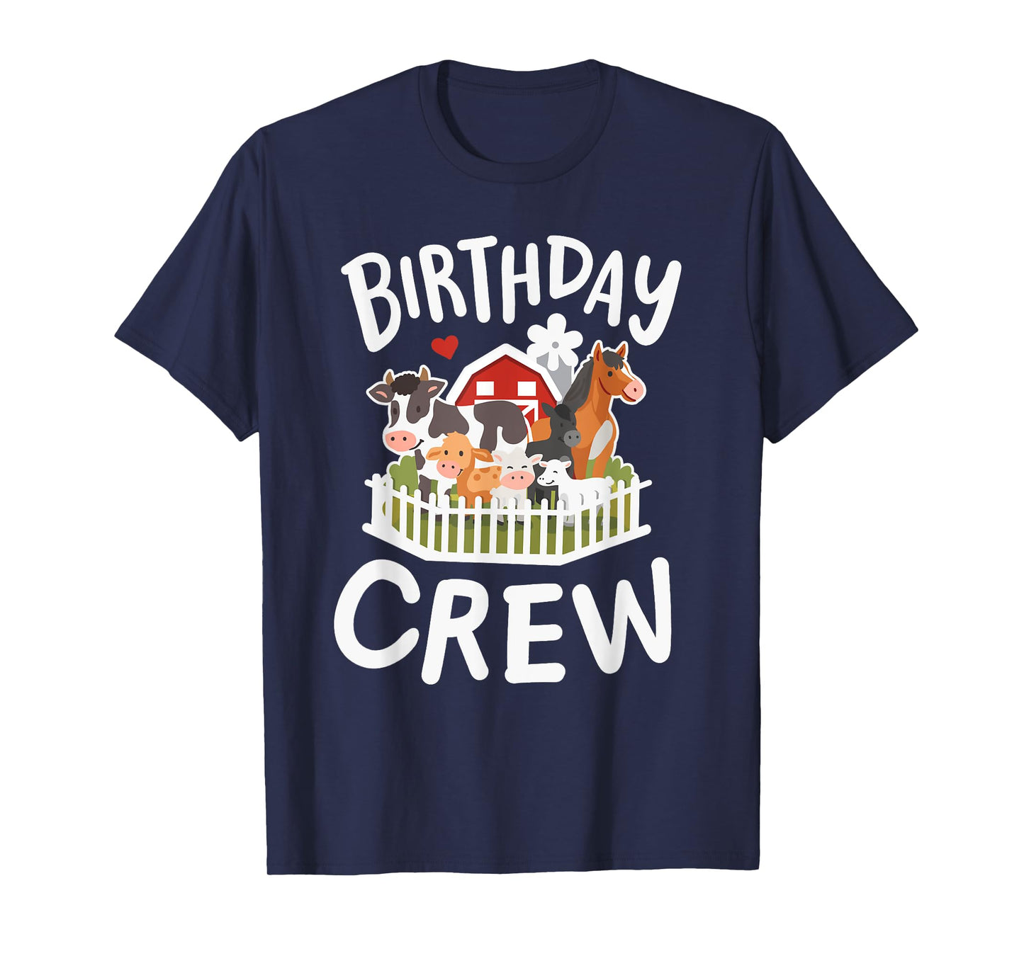 Birthday Crew Farm Animals Bday Matching Girls Boys Kids T-Shirt