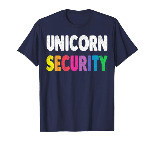 Halloween Dad Mom Daughter Adult Costume Unicorn Security T-Shirt