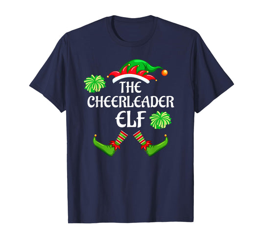 Cheerleader Elf Matching Family Group Christmas Party T-Shirt