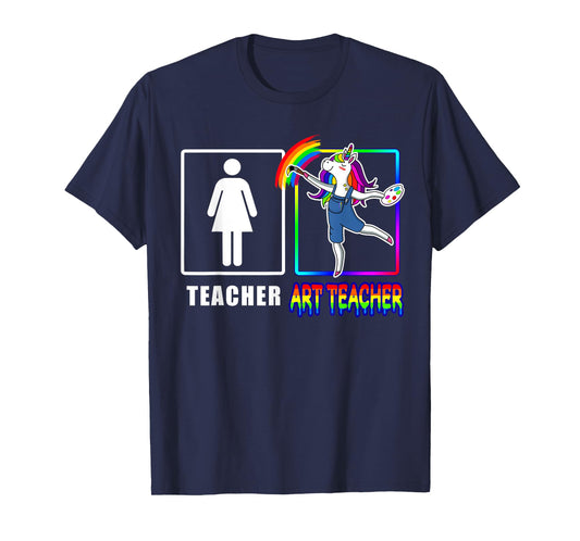 Cute Art Teacher Magical Dabbing Unicorn Gift Funny Artist T-Shirt for Men Women Girls Kids