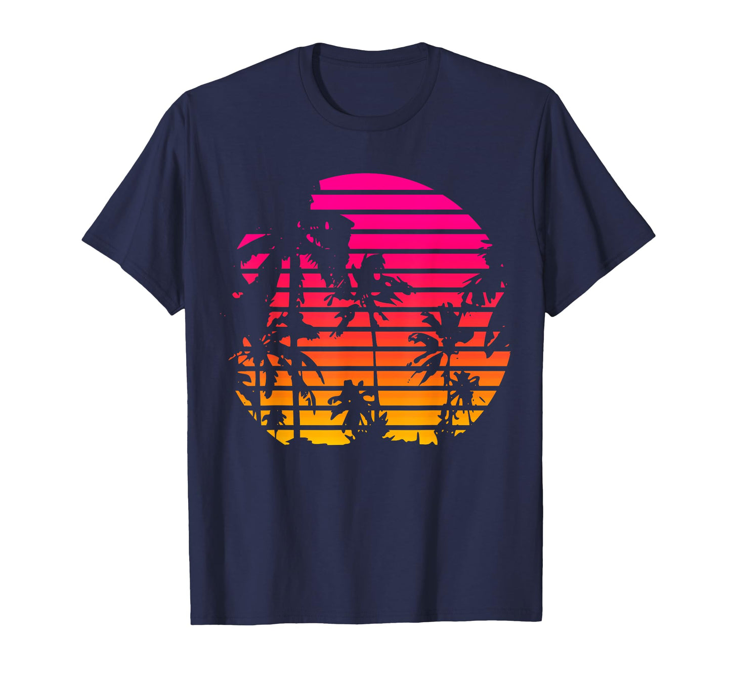 1980's Summer Tropical Beach Palm Tree Sunset T-Shirt for Men Women Girls Kids