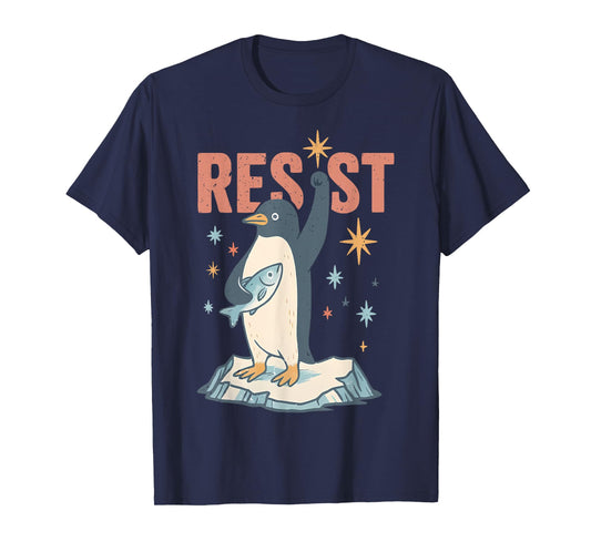 Funny Penguin Resist Penguins Protest Against Tariffs T-Shirt