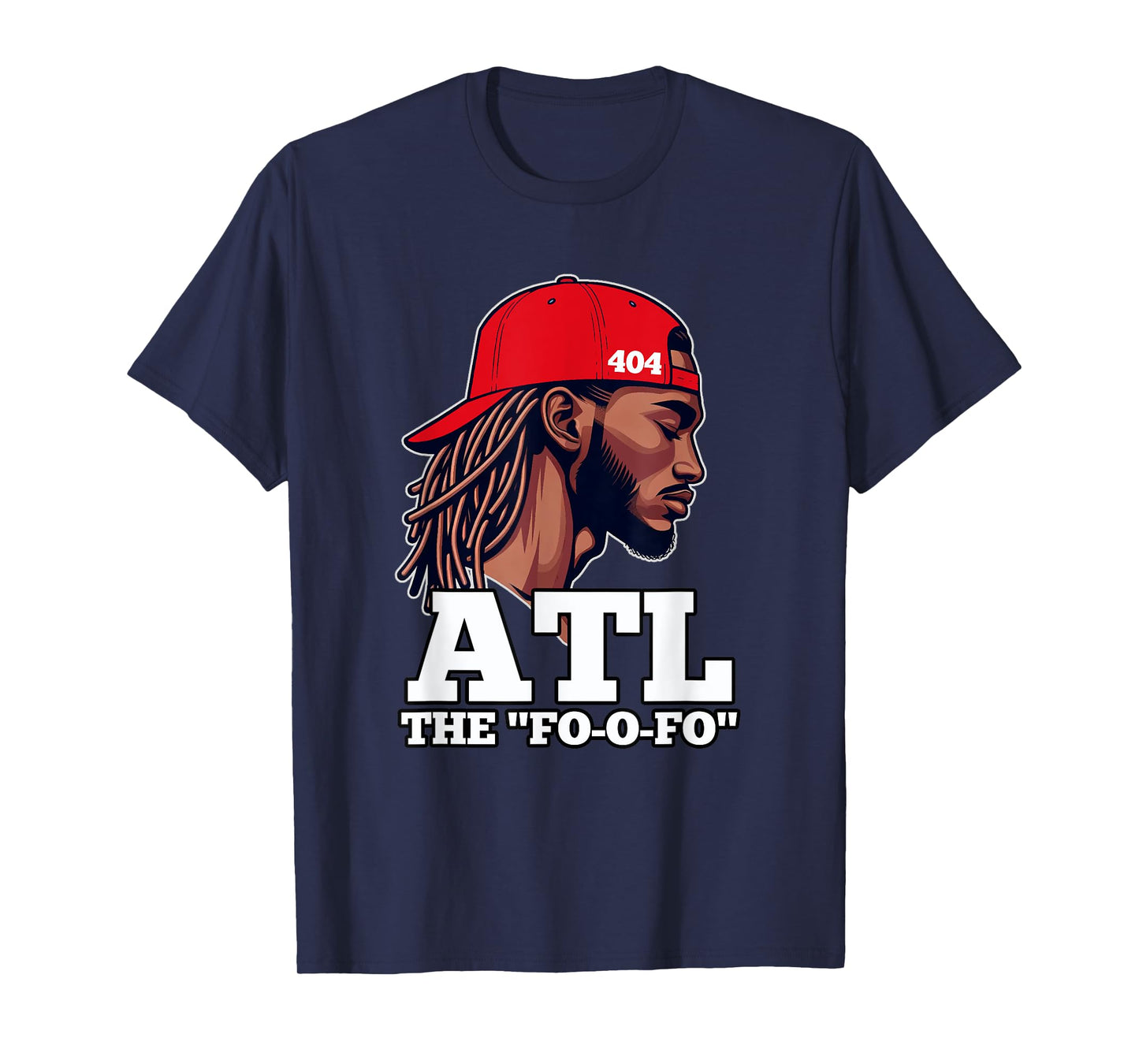 404 Atlanta ATL Black Man With Hat and Locs T-Shirt