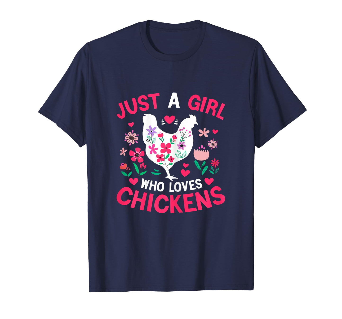 Just a Girl who Loves Chickens Shirt Cute Chicken Kids Women T-Shirt