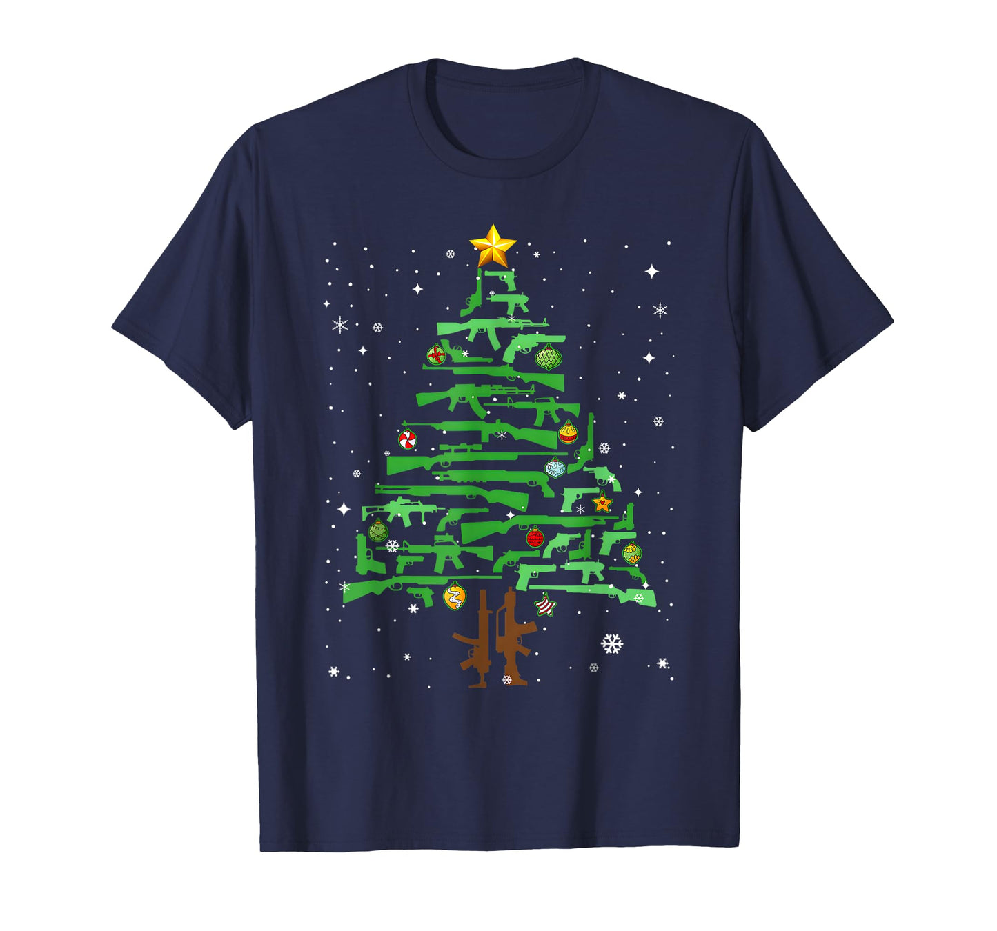 Xmas Patriotic 2nd Amendment Gun Christmas Tree T-Shirt