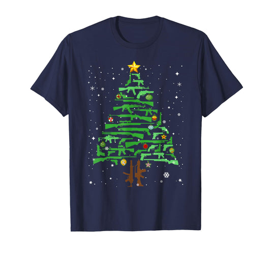 Xmas Patriotic 2nd Amendment Gun Christmas Tree T-Shirt