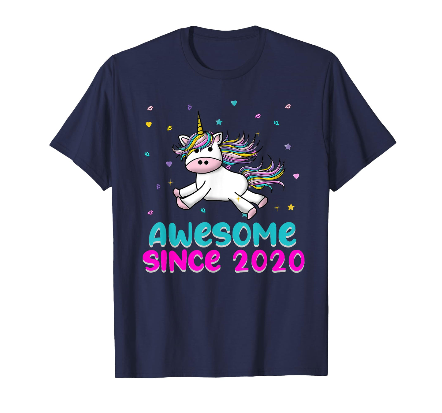 Unicorn Birthday Girl Gift Love Awesome Since 2020 T-Shirt