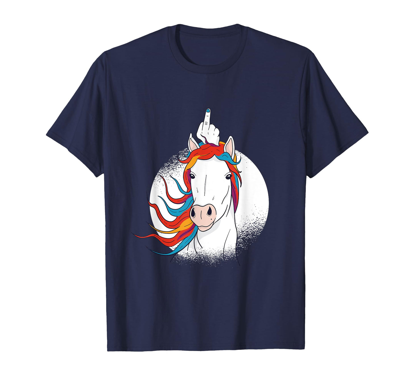 Crude Humor Funny Unicorn Middle Finger Sarcasm Adult Fun T-Shirt
