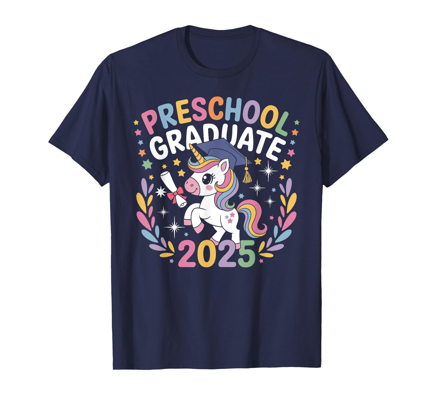 Preschool Graduation 2025 Unicorn Pre-k Graduate Kids Girls T-Shirt