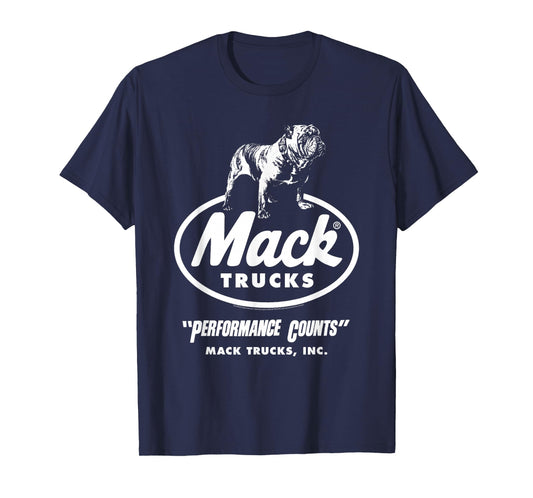 Mack Trucks Performance Counts Bulldog Logo Trucking T-Shirt